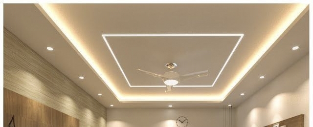 "Modern home with stylish false ceiling lights in India – featuring spot light, LED strip light, cove light