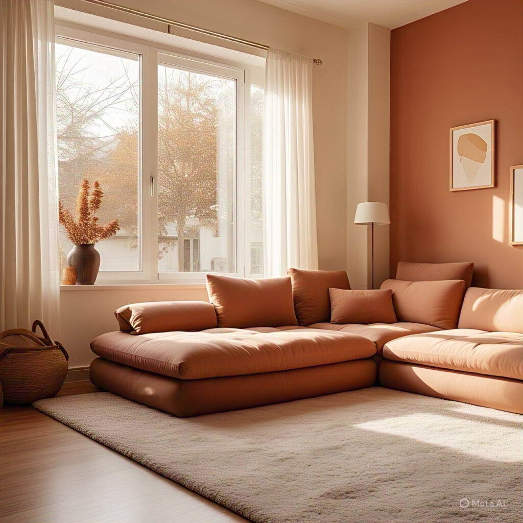 Earthy color palette living room