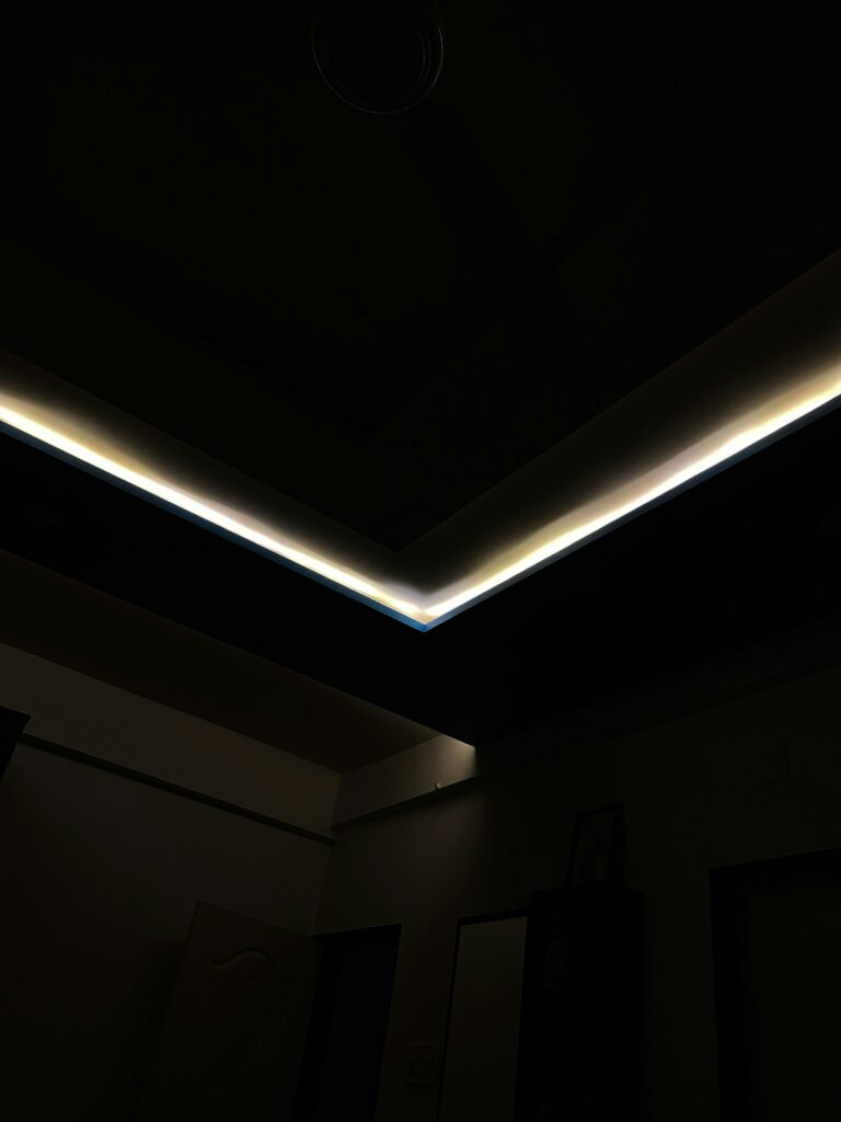 Example of layered lighting in ceilings